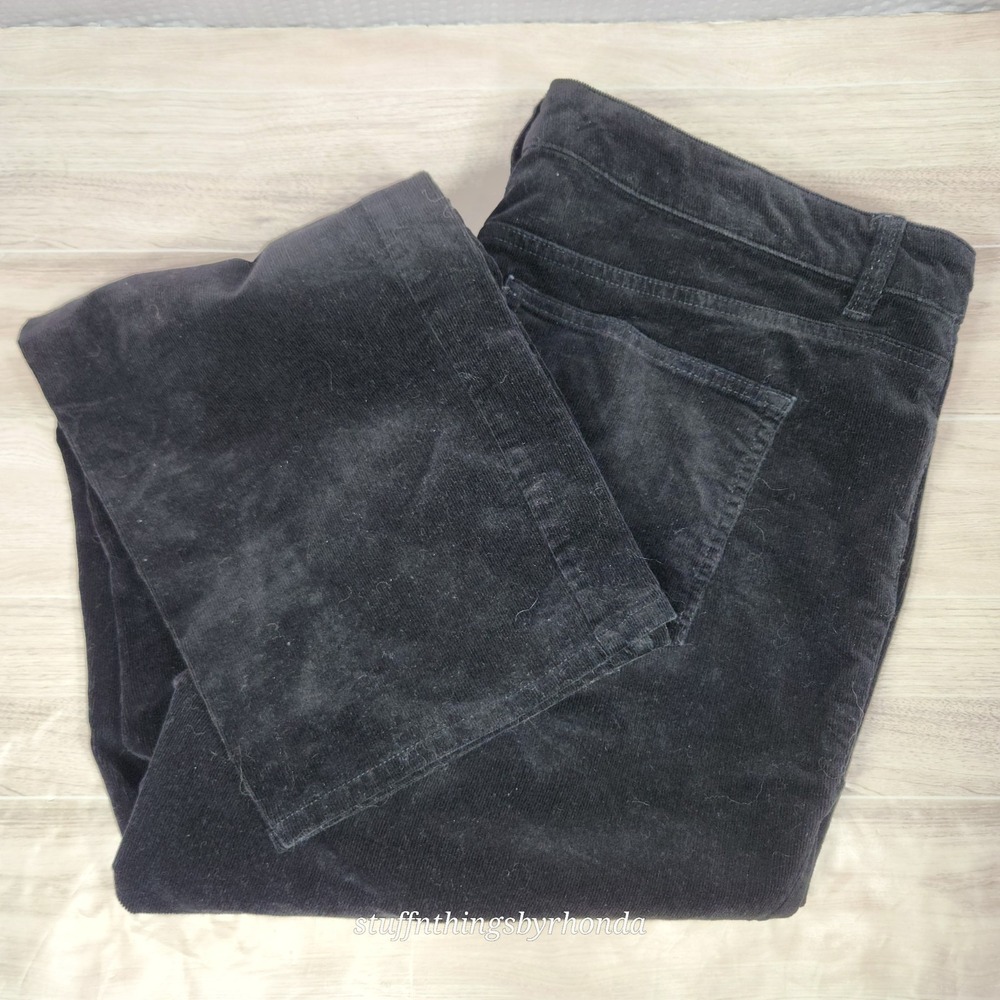 Talbots Heritage‎ Corduroy Pants Size 16 Black Straight Leg High Rise